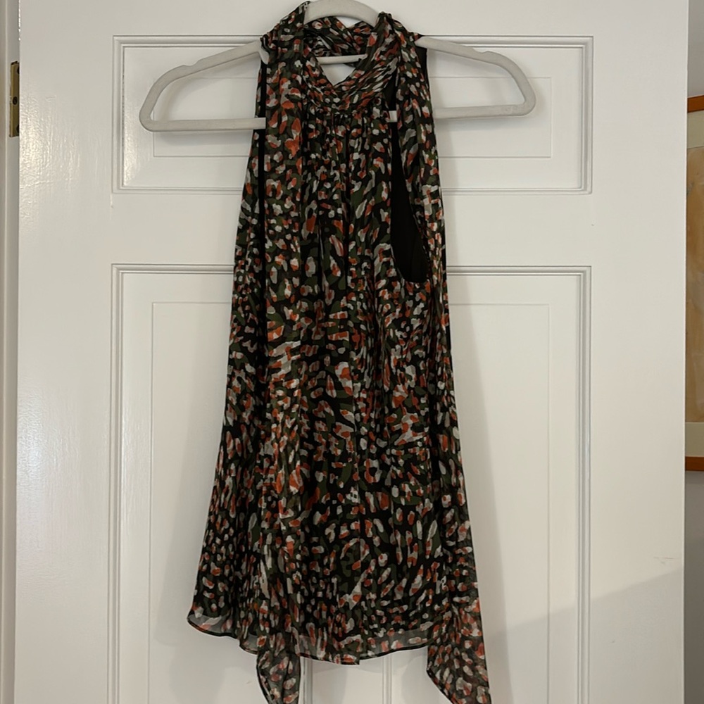 Ramy Brook Lori printed silk blouse size small
